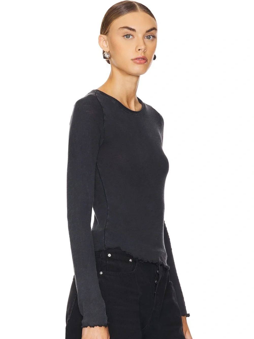 We the Free x Free People Be My Baby Long Sleeve Top in Black New